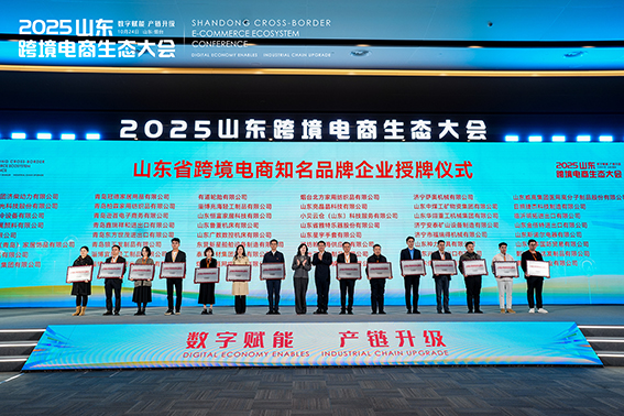 直击2025山东跨境电商生态大会现场--我公司荣获“山东省重点培育的跨境电商知名品牌企业”称号